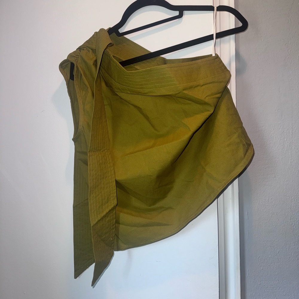 Commense Olive One-Shoulder Tie Tank - Picture 3 of 5